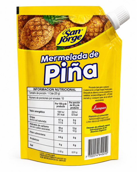 MERMELADA DE PIÑA DOYPACK 200gr SAN JORGE